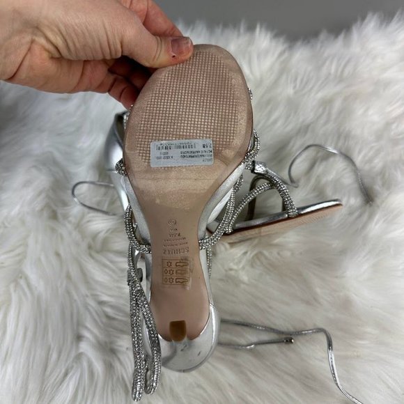 Schutz Carley Sandal in Prata & Cristal - Picture 8 of 8